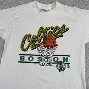 VTG 90'S‎ SALEM BOSTON CELTICS WHITE BASKETBALL T-SHIRT SZ M USA CHAMPIONS